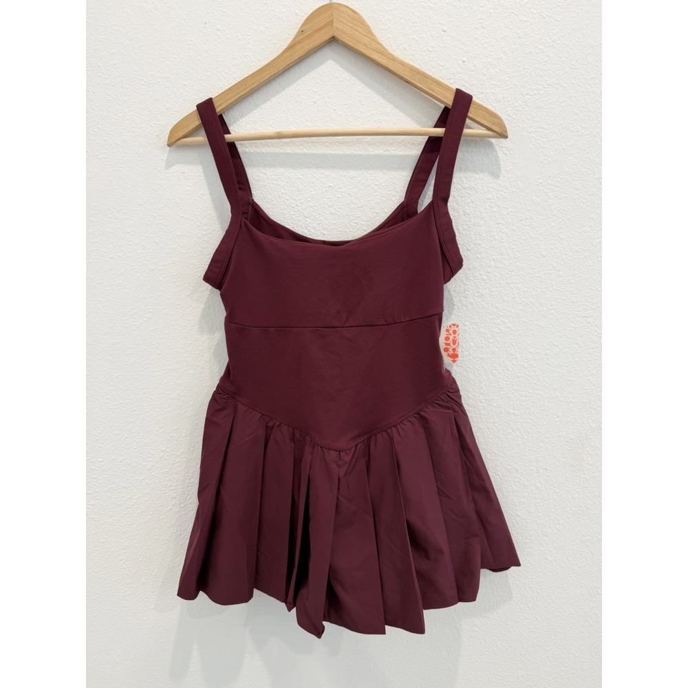 Free People FP Movement Swing Of Things Skortsie Dress Size S Dark Red